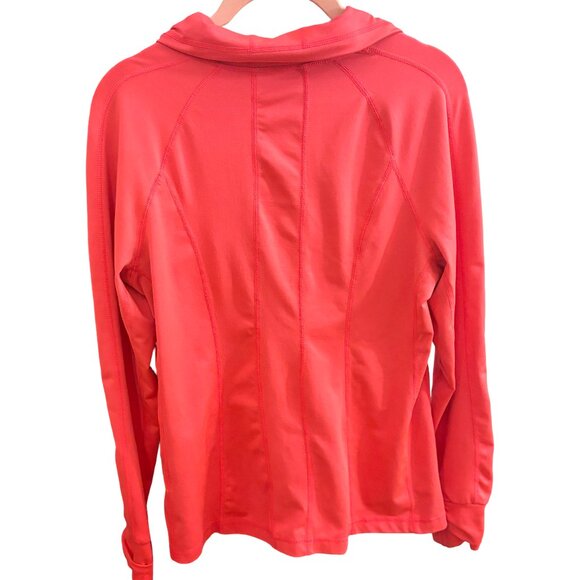 Tangerine Full Zip Track Jacket, Neon Coral, Size Small - Picture 3 of 6